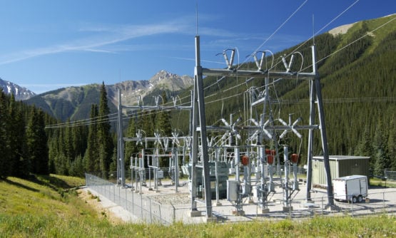 Electrical power substation in a power grid.